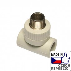 PP-R Тройник с металлической наружной резьбой 1/2”x20мм, Wavin Ekoplastik, STKE02020X