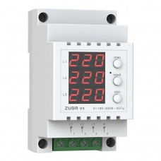 Трифазний цифровий вольтметр на DIN-рейку ZUBR V3, 100–420В