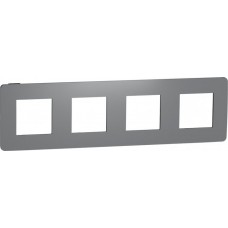 Рамка 4-х постова Unica New димчато-сірий/антрацит (NU280822)