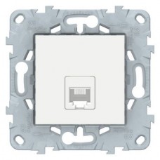 ⚡Розетка телефонная RJ11 одинарная Unica New белая (NU549218)