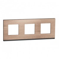 ⚡Рамка 3-х постовая горизонтальная Unica New дуб/антрацит (NU600684)