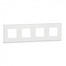 Рамка 4-х постовая горизонтальная Unica New матовое стекло/белый (NU600889)