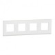 ⚡Рамка 4-х постова горизонтальна Unica New матове скло/білий (NU600889)